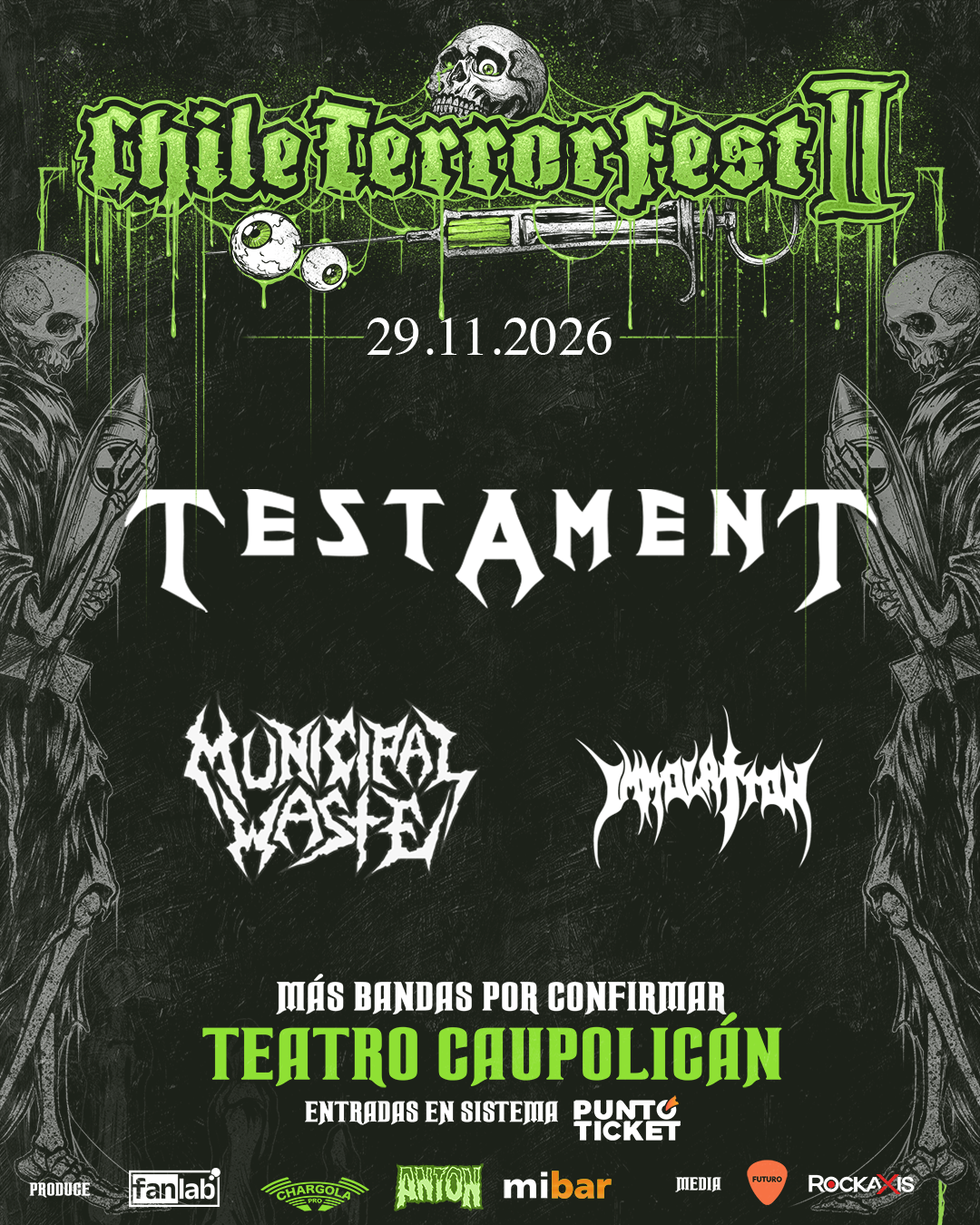Testament, Municipal Waste e Immolation se suman a Chile TerrorFest